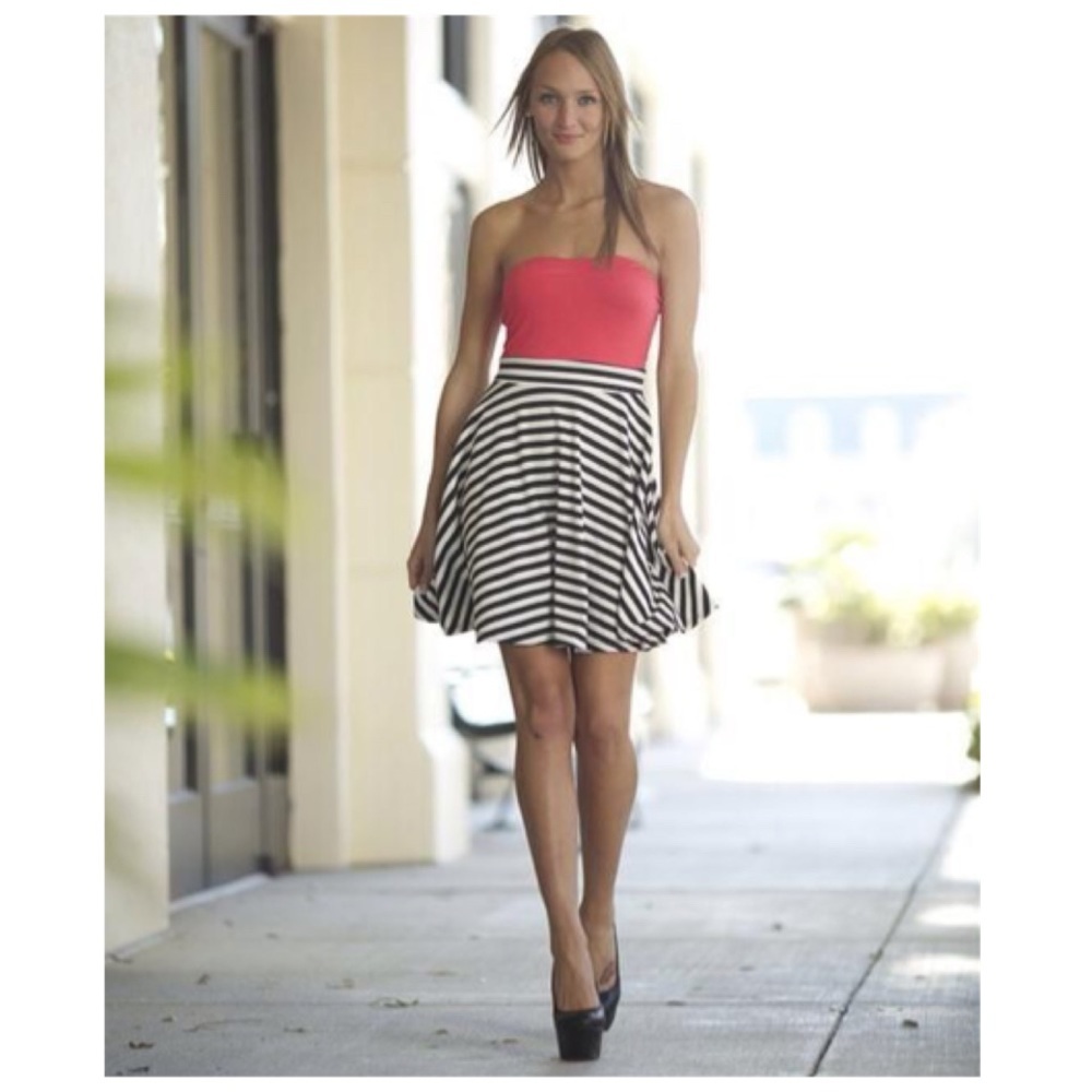NWT EMMA & SAM LF Striped Fit & Flare Skirt Small